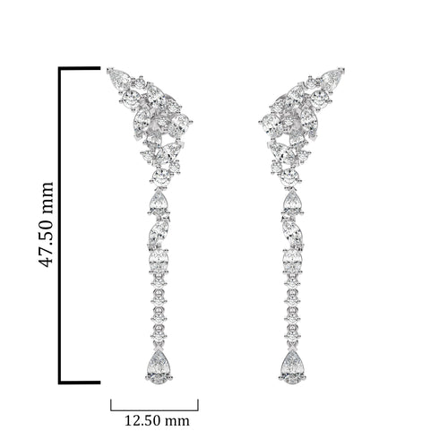 2 3/4 CT. Mixed Shape Lab Created Diamond Drop Earrings