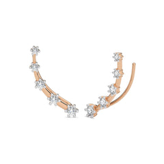 7/8 CT. Round Lab Created Diamond Climber Earrings