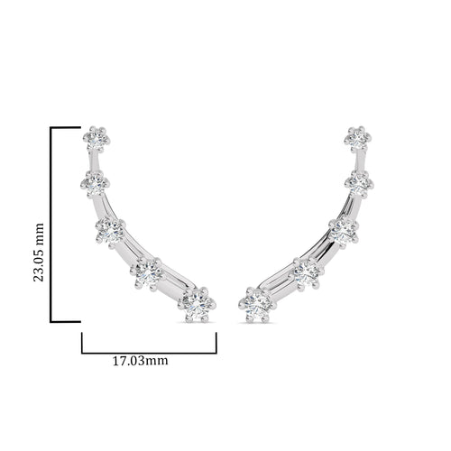 7/8 CT. Round Lab Created Diamond Climber Earrings