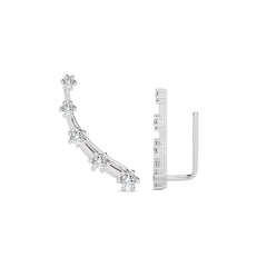 7/8 CT. Round Natural Diamond Climber Earrings