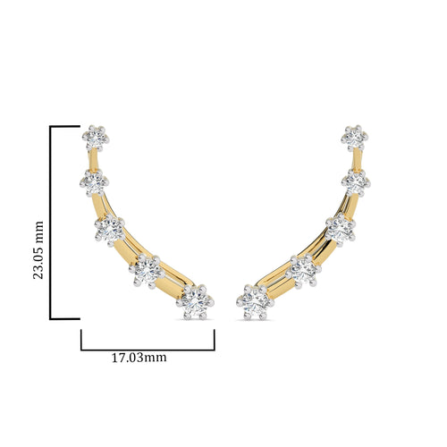 7/8 CT. Round Natural Diamond Climber Earrings