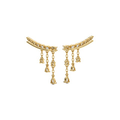 2 CT. Showering Shimmer Pear and Round Lab Created Diamond Climber Drop Earrings