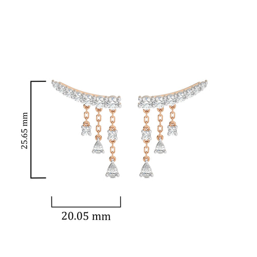 2 CT. Showering Shimmer Pear and Round Climber Drop Earrings