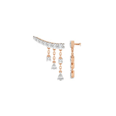 2 CT. Showering Shimmer Pear and Round Climber Drop Earrings