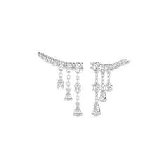 2 CT. Showering Shimmer Pear and Round Climber Drop Earrings