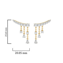 2 CT. Showering Shimmer Pear and Round Lab Created Diamond Climber Drop Earrings