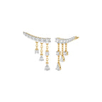2 CT. Showering Shimmer Pear and Round Climber Drop Earrings