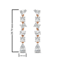 2 CT. Multiple shape Lab Created Diamond Dangling Drop Earrings