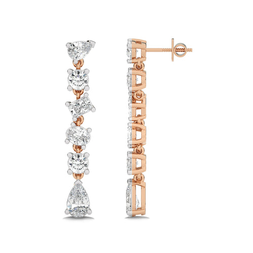 2 CT. Multiple shape Lab Created Diamond Dangling Drop Earrings