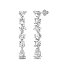 2 CT. Multiple shape Natural Diamond Dangling Drop Earrings