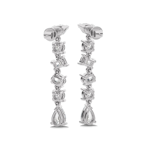 2 CT. Multiple shape Natural Diamond Dangling Drop Earrings
