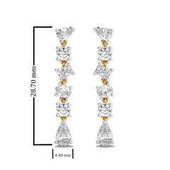2 CT. Multiple shape Lab Created Diamond Dangling Drop Earrings