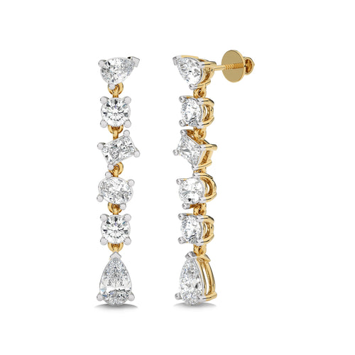 2 CT. Multiple shape Lab Created Diamond Dangling Drop Earrings