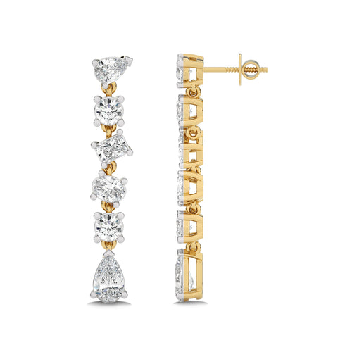 2 CT. Multiple shape Lab Created Diamond Dangling Drop Earrings