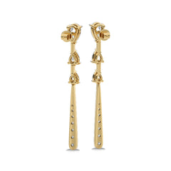 2 CT. Pear and Round Lab Created Diamond Dangle Earrings