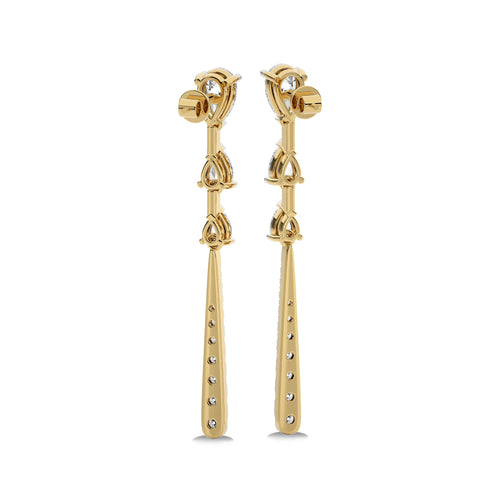 2 CT. Pear and Round Lab Created Diamond Dangle Earrings