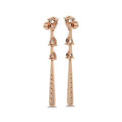 2 CT. Pear and Round Lab Created Diamond Dangle Earrings