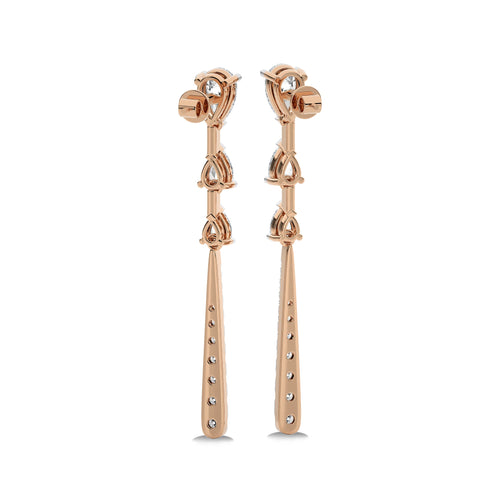 2 CT. Pear and Round Lab Created Diamond Dangle Earrings