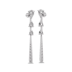 2 CT. Pear and Round Lab Created Diamond Dangle Earrings