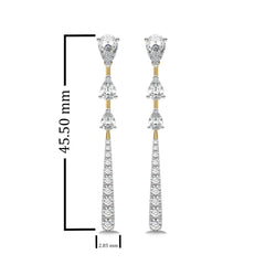 2 CT. Pear and Round Lab Created Diamond Dangle Earrings