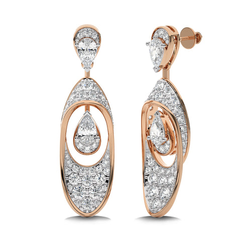 4 CT.Pear and Round Lab Created Diamond Fashion Earrings