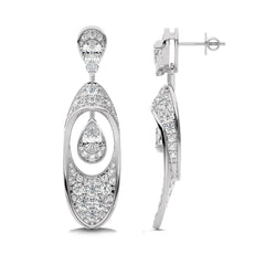 4 CT.Pear and Round Natural Diamond Fashion Earrings