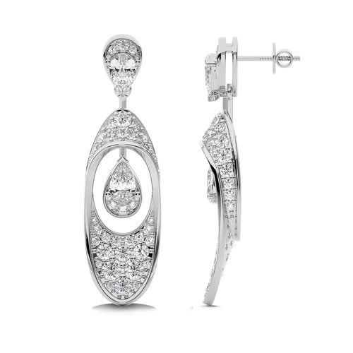 4 CT.Pear and Round Lab Created Diamond Fashion Earrings