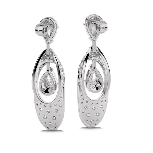 4 CT.Pear and Round Natural Diamond Fashion Earrings