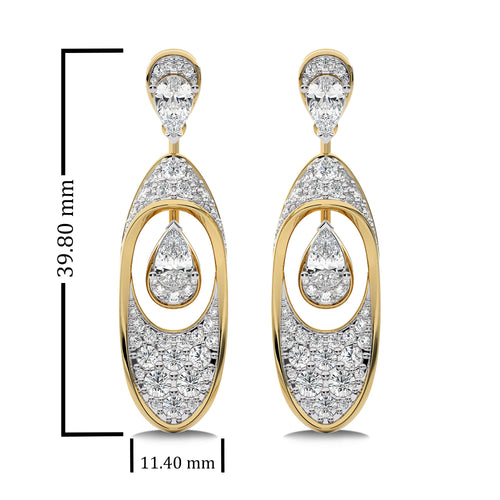 4 CT.Pear and Round Lab Created Diamond Fashion Earrings