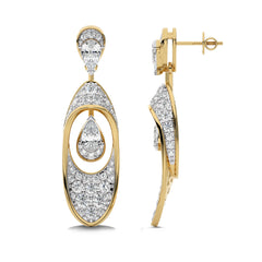 4 CT.Pear and Round Lab Created Diamond Fashion Earrings