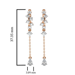 3/4 CT.Round and Pear Lab Created Diamond Drop Dangle Hoop Earrings