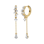 3/4 CT.Round and Pear Lab Created Diamond Drop Dangle Hoop Earrings