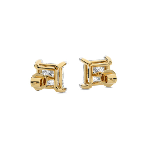 2 CT. Princess Cut Natural Diamond Stud Earrings