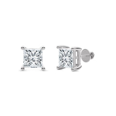 2 CT. Princess Cut Lab Created Diamond Stud Earrings