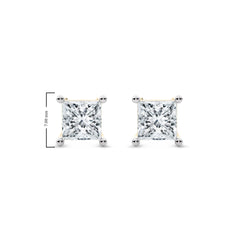 2 CT. Princess Cut Lab Created Diamond Stud Earrings