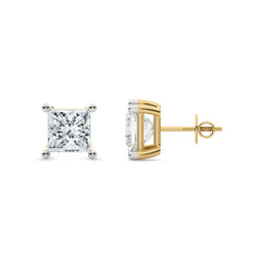 2 CT. Princess Cut Natural Diamond Stud Earrings