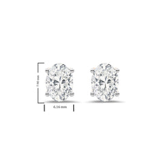2 CT. Oval Natural Diamond Stud Earrings