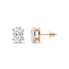 2 CT. Oval Natural Diamond Stud Earrings