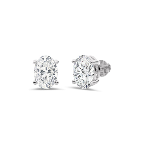 2 CT. Oval Natural Diamond Stud Earrings
