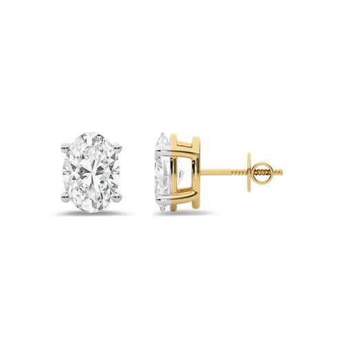 2 CT. Oval Natural Diamond Stud Earrings