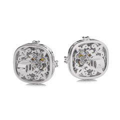 1 1/2 CT. Fancy Yellow Round and Radiant  Natural Diamond Fashion Earrings