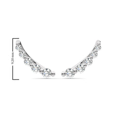 1/4 CT. Round Natural Diamond Climber Earrings