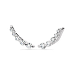 1/4 CT. Round Natural Diamond Climber Earrings