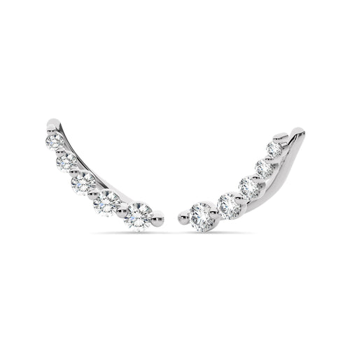 1/4 CT. Round Natural Diamond Climber Earrings
