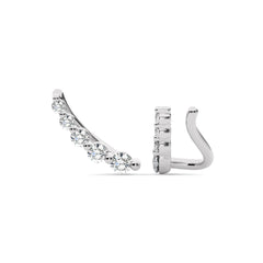 1/4 CT. Round Natural Diamond Climber Earrings