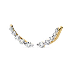 1/4 CT. Round Natural Diamond Climber Earrings