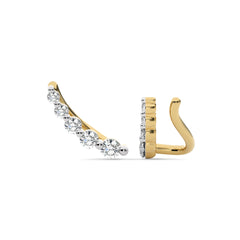 1/4 CT. Round Natural Diamond Climber Earrings
