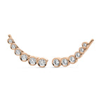 1/2 CT. Round Natural Diamond bezel Set Climber Earrings