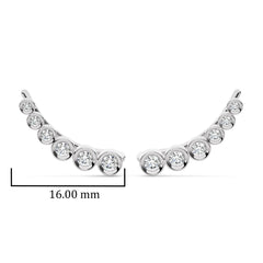 1/2 CT. Round Natural Diamond bezel Set Climber Earrings