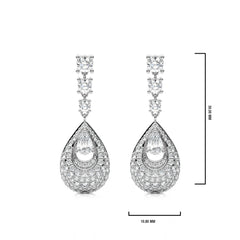 2 CT. Teardrop Cluster Cocktail Lab Created Diamond Fashion Earrings.